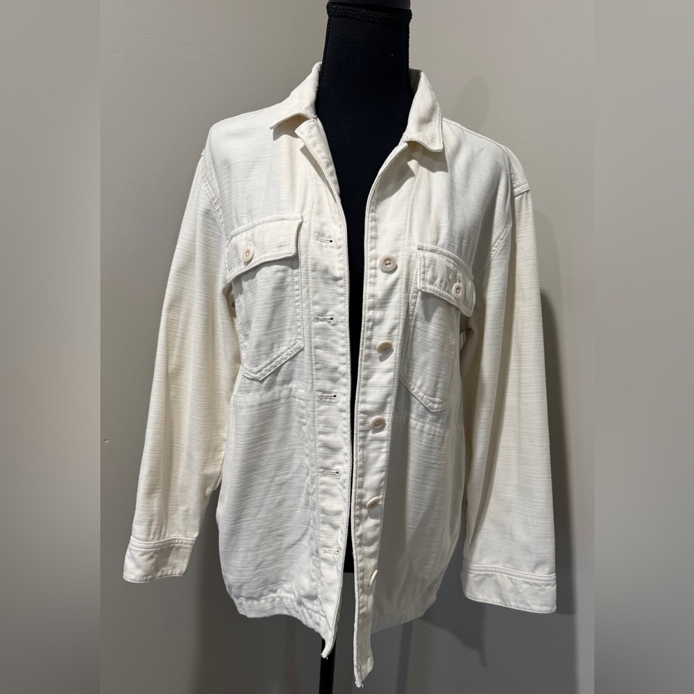 Madewell Off-White Denim Jacket Womens XS modern utility quiet luxury